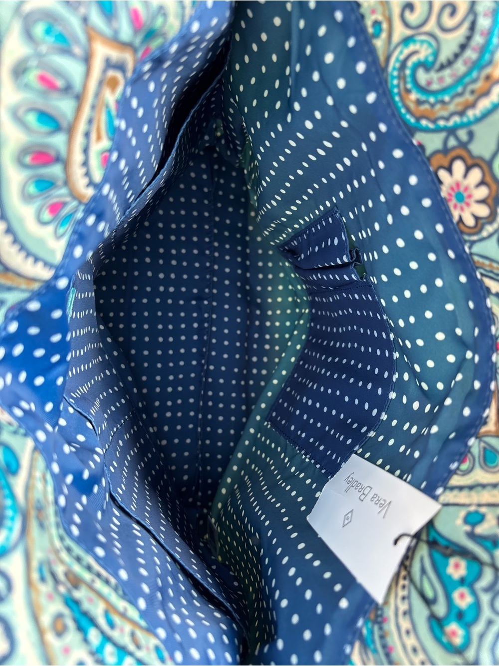Vera Bradley Aqua & Teal Paisley Quilted Tote - Picture 4 of 4